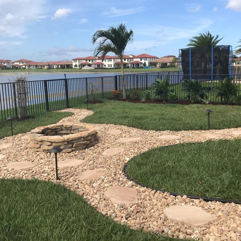 , South Florida Back Yard Fire Pit, Natural Wonders Landscaping