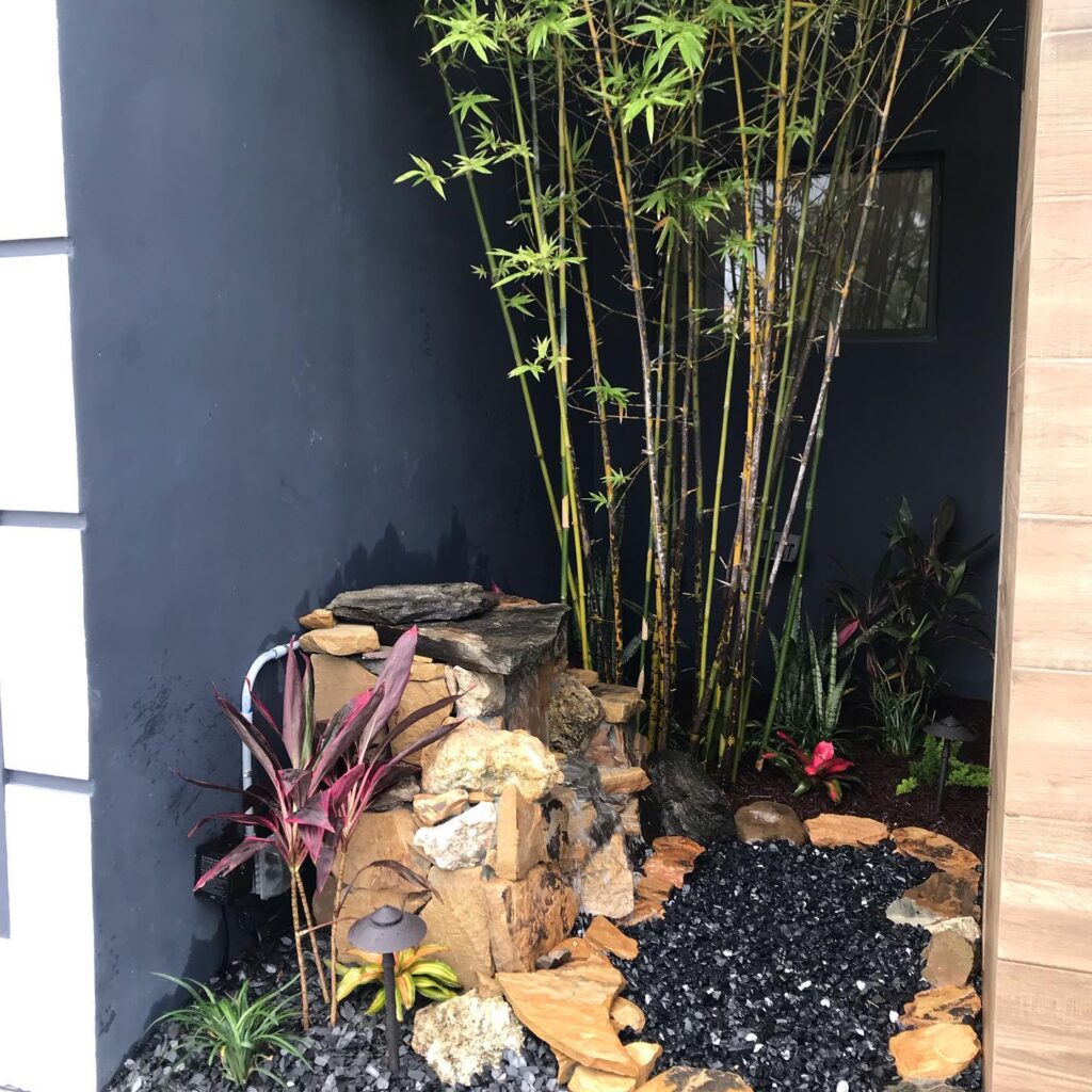 , Before and After Water Feature South Florida, Natural Wonders Landscaping