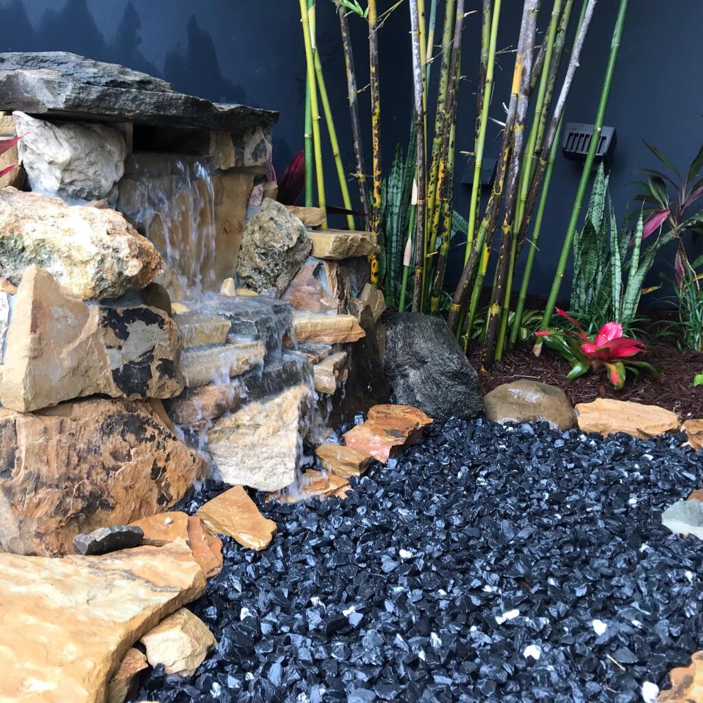 , Before and After Water Feature South Florida, Natural Wonders Landscaping